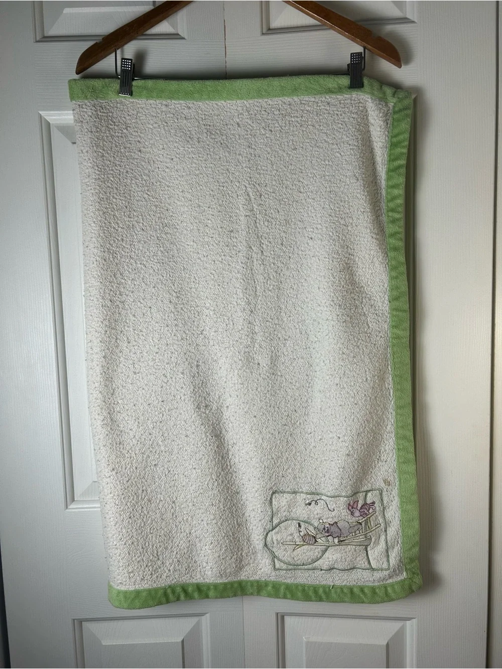 Disney Baby Pooh Piglet Blanket Tree Cream Green Edge Bee Hive Ladder Security